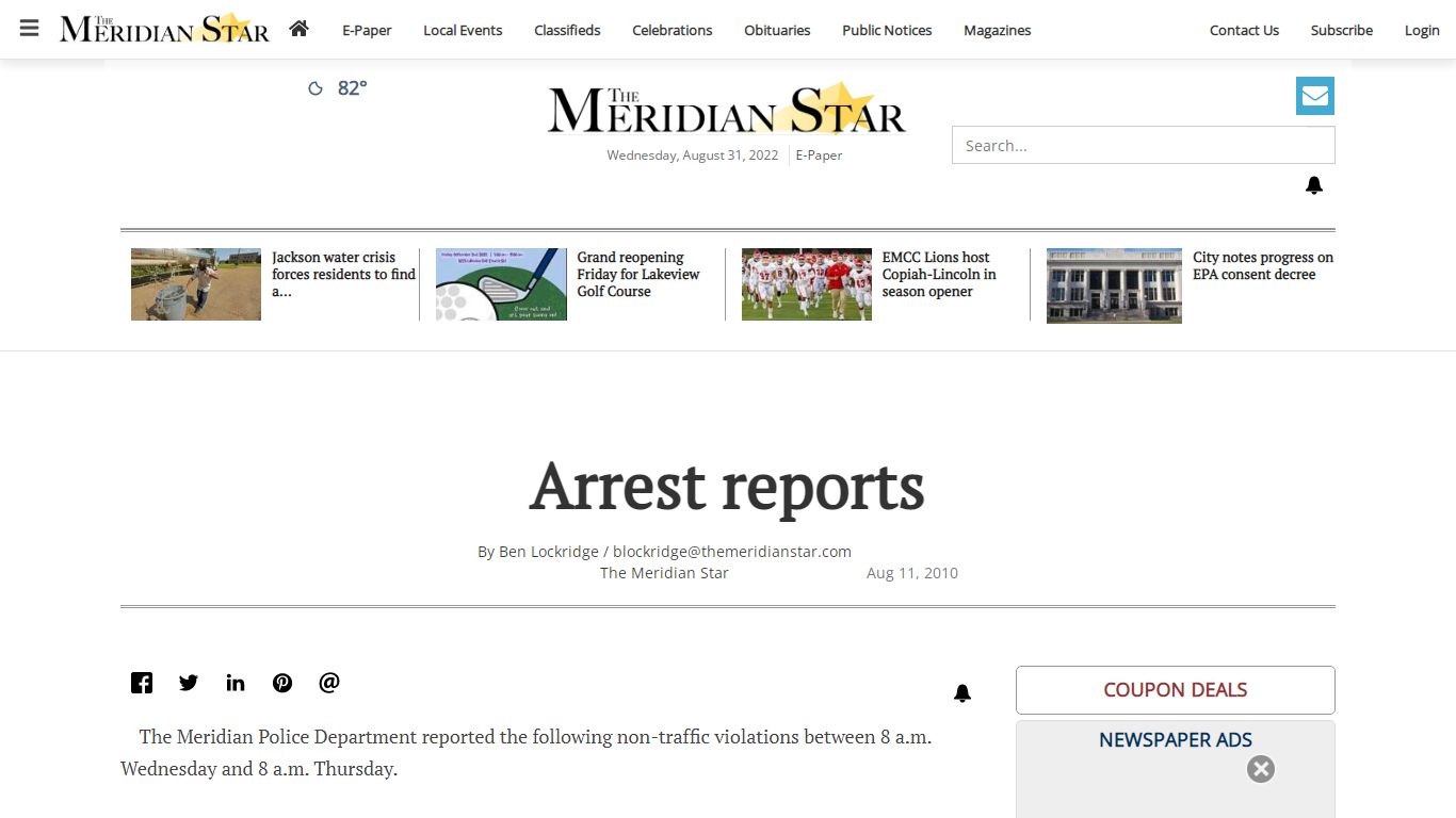 Arrest reports | Local News | meridianstar.com