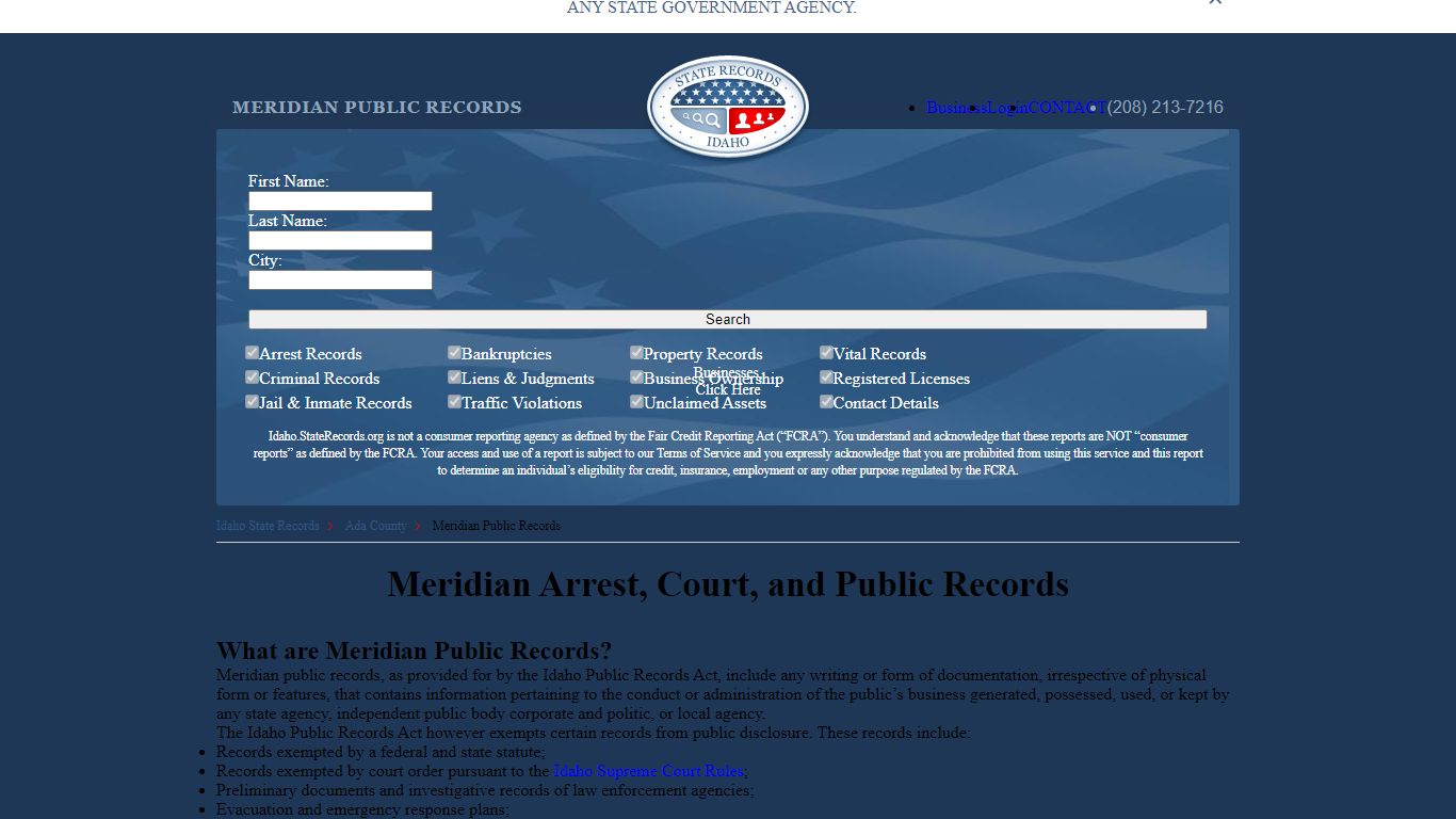 Meridian Arrest and Public Records | Idaho.StateRecords.org